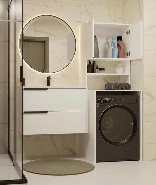 TP Living Koupelnová skříňka nad pračku POLA MULTI bílá