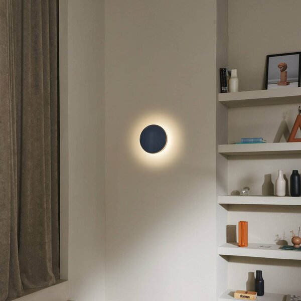 MARSET LED nástěnné světlo Caramel, modrá, Ø 38 cm, TRIAC, sklo, stmívatelný, Modrá, Obývací pokoj / jídelna, Sklo, Design