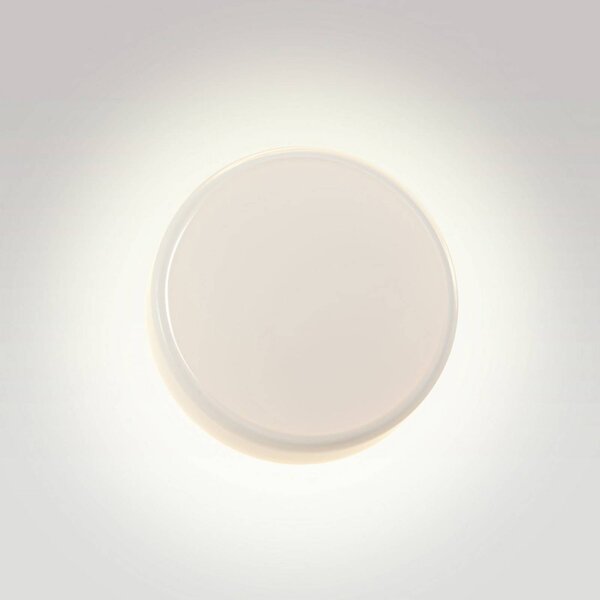 MARSET LED nástěnné světlo Caramel, opálová, Ø 38 cm, TRIAC, sklo, stmívatelný, Bílá / opál, Obývací pokoj / jídelna, Sklo, Design
