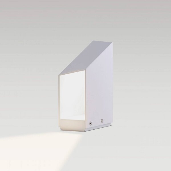 MARSET LED podstavec Domus, výška 26 cm, bílá, hliník, stmívatelný, Bílá / opál, Hliník, Design