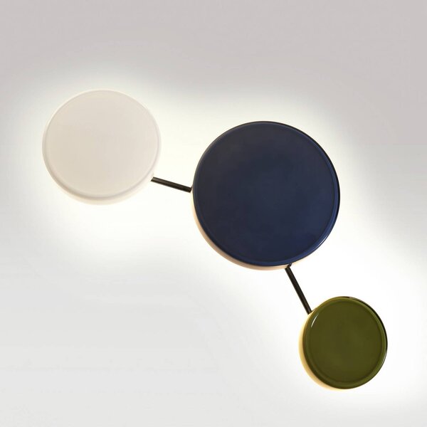 MARSET LED nástěnné světlo Caramel, zelená, Ø 22 cm, TRIAC, sklo, stmívatelný, Zelená, Obývací pokoj / jídelna, Sklo, Design