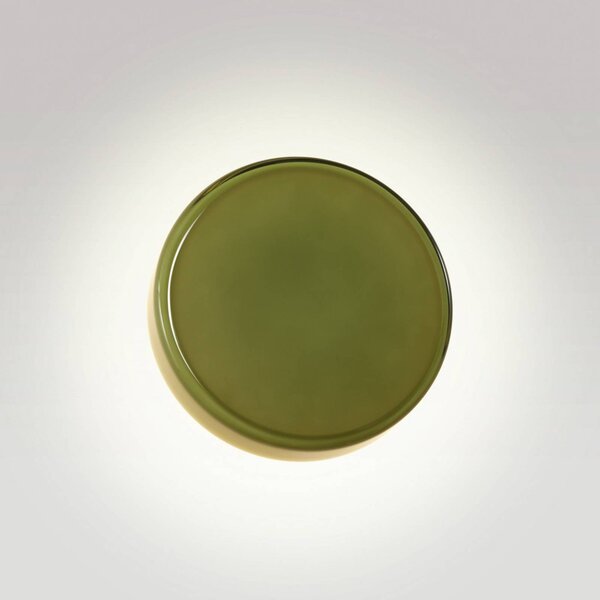MARSET LED nástěnné světlo Caramel, zelená, Ø 22 cm, TRIAC, sklo, stmívatelný, Zelená, Obývací pokoj / jídelna, Sklo, Design