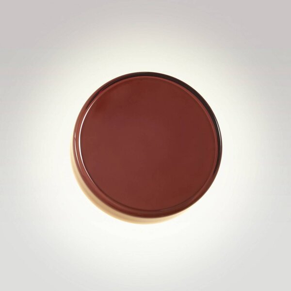 MARSET LED nástěnné světlo Caramel, hnědá, Ø 28 cm, TRIAC, sklo, stmívatelný, Hnědá / rez, Obývací pokoj / jídelna, Sklo, Design