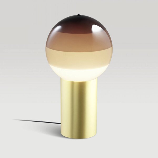 MARSET Stolní lampa Dipping Light, výška 22 cm, hnědá/mosazná, Hnědá / rez, Obývací pokoj / jídelna, Sklo, Design