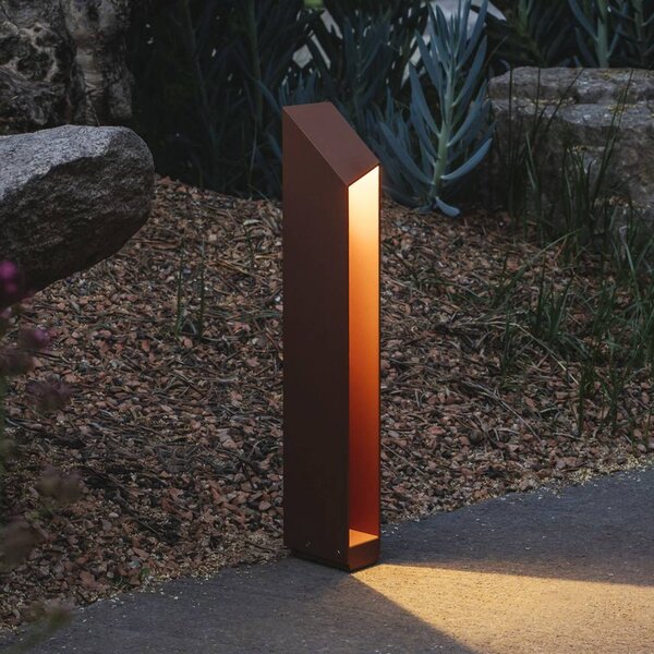 MARSET LED stojací lampa Domus výška 55 cm barva rezavá hliník, stmívatelný, Hnědá / rez, Hliník, Design