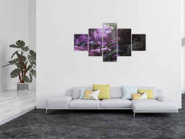 Obraz - fialové stromy (125x70 cm)