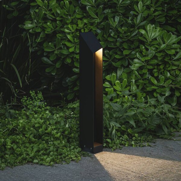 MARSET LED stojací lampa Domus, výška 55 cm, černá, hliník, stmívatelný, Černá, Hliník, Design