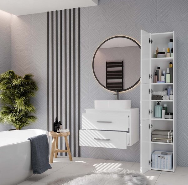 TP Living Závěsná skříňka pod umyvadlo s deskou NEL 2S 60 cm bílá