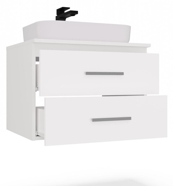 TP Living Závěsná skříňka pod umyvadlo s deskou NEL 2S 60 cm bílá