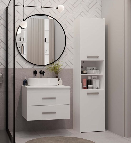 TP Living Závěsná skříňka pod umyvadlo s deskou NEL 2S 60 cm bílá