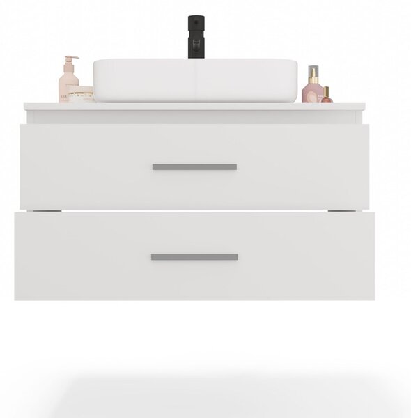 TP Living Závěsná skříňka pod umyvadlo s deskou NEL 2S 80 cm bílá