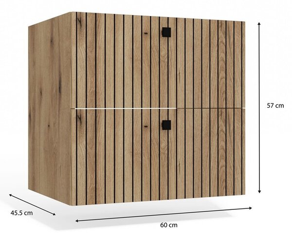 TP Living Závěsná skříňka pod umyvadlo TIGO 2S 60 cm dub evoke