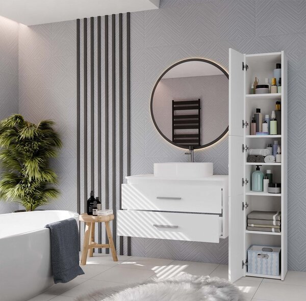TP Living Závěsná skříňka pod umyvadlo s deskou NEL 2S 80 cm bílá