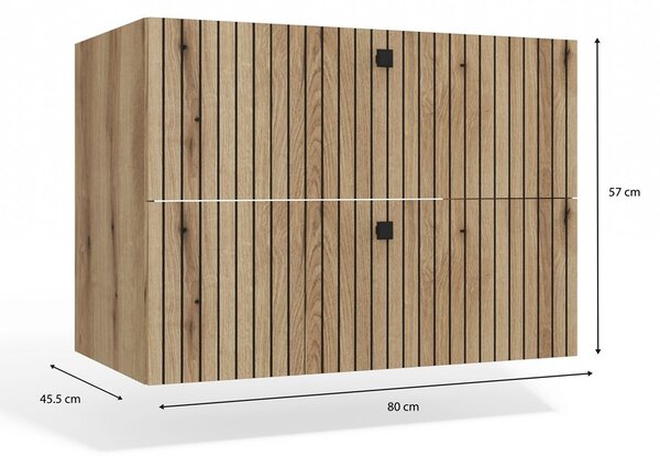 TP Living Závěsná skříňka pod umyvadlo TIGO 2S 80 cm dub evoke