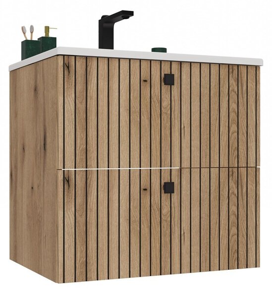 TP Living Závěsná skříňka s umyvadlem TIGO 2S 60 cm dub evoke