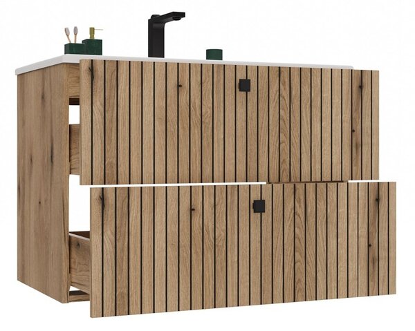 TP Living Závěsná skříňka s umyvadlem TIGO 2S 80 cm dub evoke