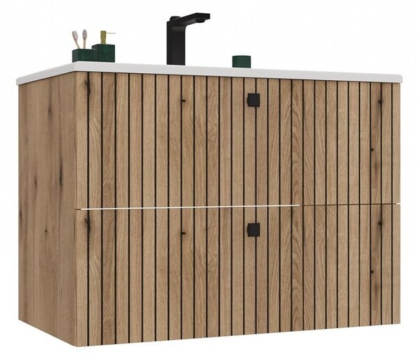 TP Living Závěsná skříňka s umyvadlem TIGO 2S 80 cm dub evoke