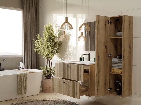 TP Living Závěsná skříňka pod umyvadlo TIGO 2S 80 cm dub evoke