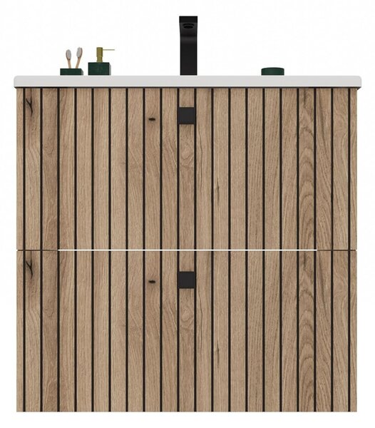 TP Living Závěsná skříňka s umyvadlem TIGO 2S 60 cm dub evoke
