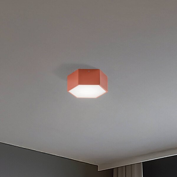 Argon LED stropní svítidlo Libre, terakotová barva, ocel, 3 000 K, Terakota, Obývací pokoj / jídelna, kov