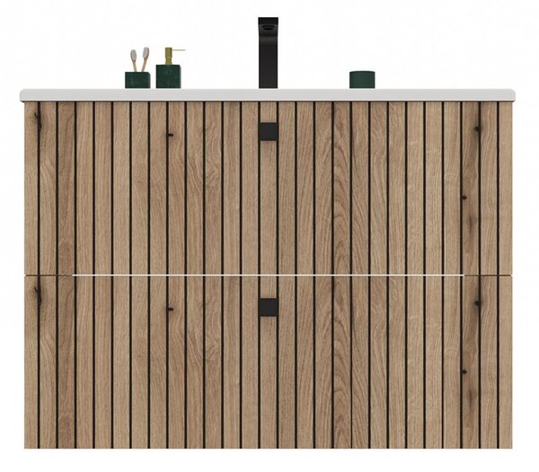 TP Living Závěsná skříňka s umyvadlem TIGO 2S 80 cm dub evoke