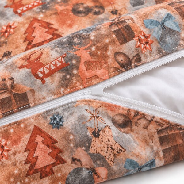 Povlečení vánoční flanelové Christmas hnědé 200x140cm+90x70cm TiaHome