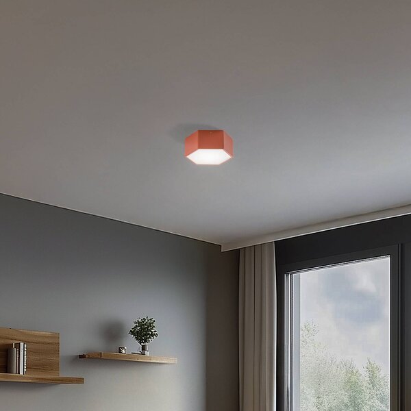 Argon LED stropní svítidlo Libre, terakotová barva, ocel, 3 000 K, Terakota, Obývací pokoj / jídelna, kov