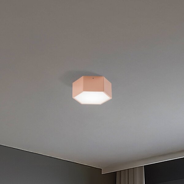 Argon LED stropní svítidlo Libre, broskvová, ocel, 3 000 K, Hnědá / rez, Obývací pokoj / jídelna, kov