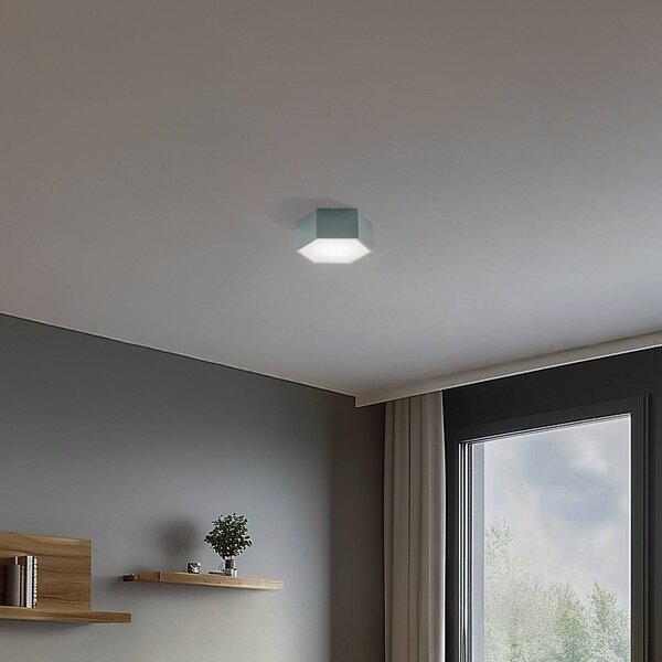 Argon LED stropní svítidlo Libre, šalvějově zelené, ocel, 3 000 K, Zelená, Obývací pokoj / jídelna, kov
