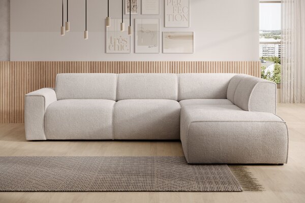Designová sedací souprava OSKARA L - béžová, pravý roh