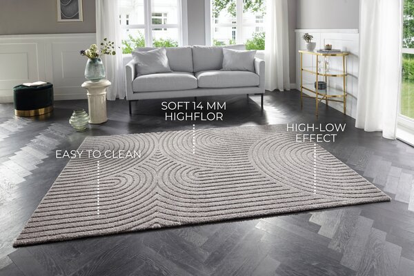 ELLE Decoration, Kusový koberec New York 105085 Grey, 120x170, šedá, obývací pokoj