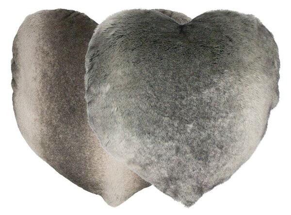 Semišový polštář Grizzly ve tvaru srdce - 45*45*15cm - Mars & More