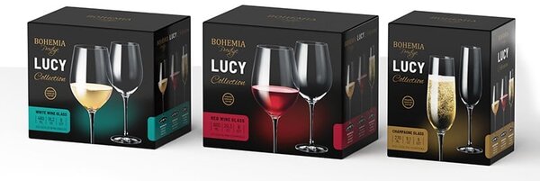 BOHEMIA PRESTIGE LUCY SKLENICE NA ŠAMPAŇSKÉ 270ML SADA 6KS