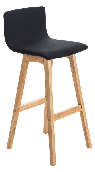 Barová židle Taun látka, nohy natur - Černá