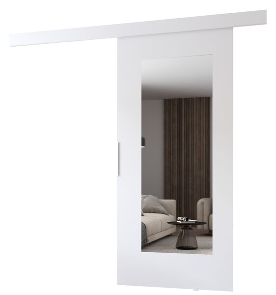 Posuvné dveře se zrcadlem BARRET 9 - 86 cm, bílé