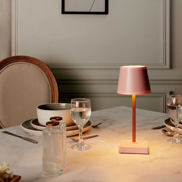 HowHomely LED lampa STELO TOUCH růžová/zlatá