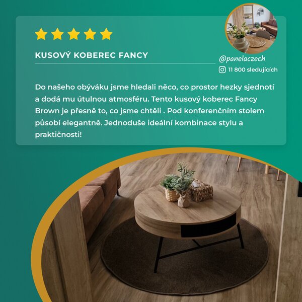 Hanse Home, Kusový koberec Fancy 103008 Braun - hnědý kruh, 133x133 (průměr) kruh, hnědá, ložnice