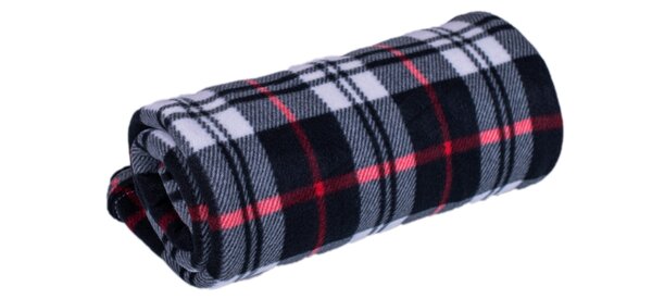 Deka Fleece karo černá 150x200cm TiaHome