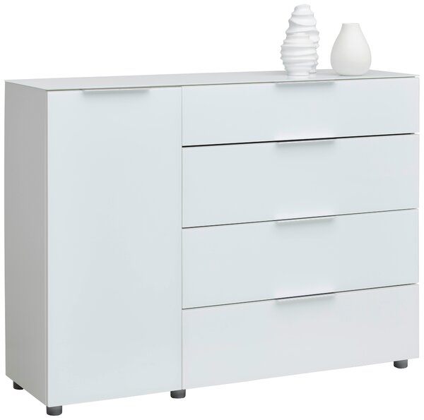 ŠIROKÁ KOMODA, vysoce lesklá bílá, 135/99/40 cm Voleo