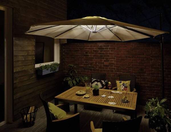 Paulmann 94208 Parasol akumulátorové světlo na slunečník sada 4 ks LED pevně vestavěné LED 1.8 W černá