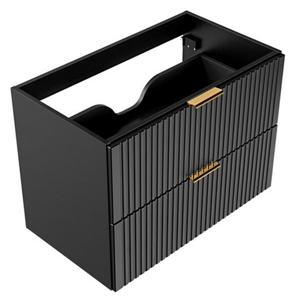 Koupelnová skříňka ADEL BLACK 80cm s deskou a umyvadlem