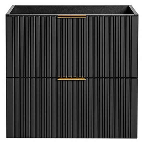 Koupelnová skříňka ADEL BLACK 80cm s deskou, umyvadlem a regálem Dub Wotan