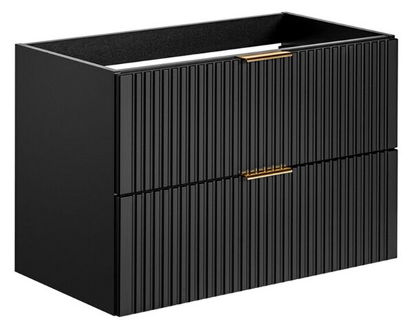 Koupelnová skříňka ADEL BLACK 80cm s deskou a umyvadlem