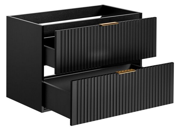 Koupelnová skříňka ADEL BLACK 80cm s deskou a umyvadlem