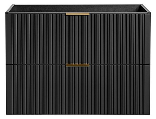 Koupelnová skříňka ADEL BLACK 80cm s deskou a umyvadlem