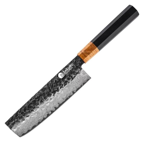 Nakiri nůž z damaškové oceli SaKuRo Eben 2.0 16 cm