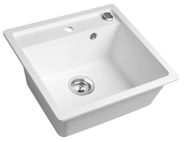 Sapho Sapho, Granitový vestavný mono dřez, 53x50 cm, bílá, GR1031