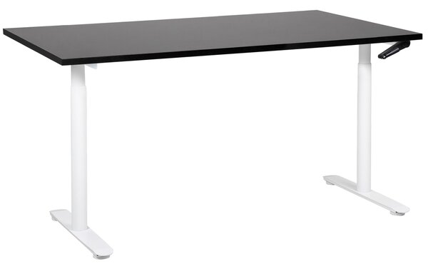Manuálně výškově nastavitelný pracovní stůl DESTINAS Černá/Bílá 160 cm 72 cm