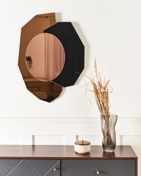 Zrcadlo TROYON 62 cm 80 cm Zlatorůžová