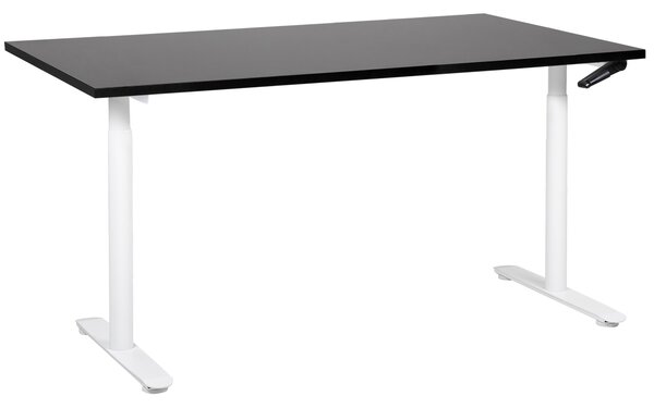 Manuálně výškově nastavitelný pracovní stůl DESTINAS Černá/Bílá 160 cm 72 cm